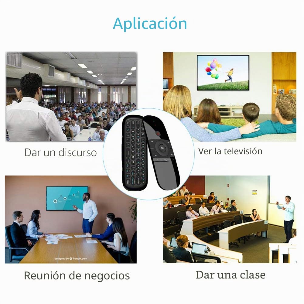 Ratón de Aire, Teclado Inalámbrico y Ratón para Android TV Box, Smart TV, Ordenador, portátil, proyector, HTPC, IPTV, Reproductor Multimedia