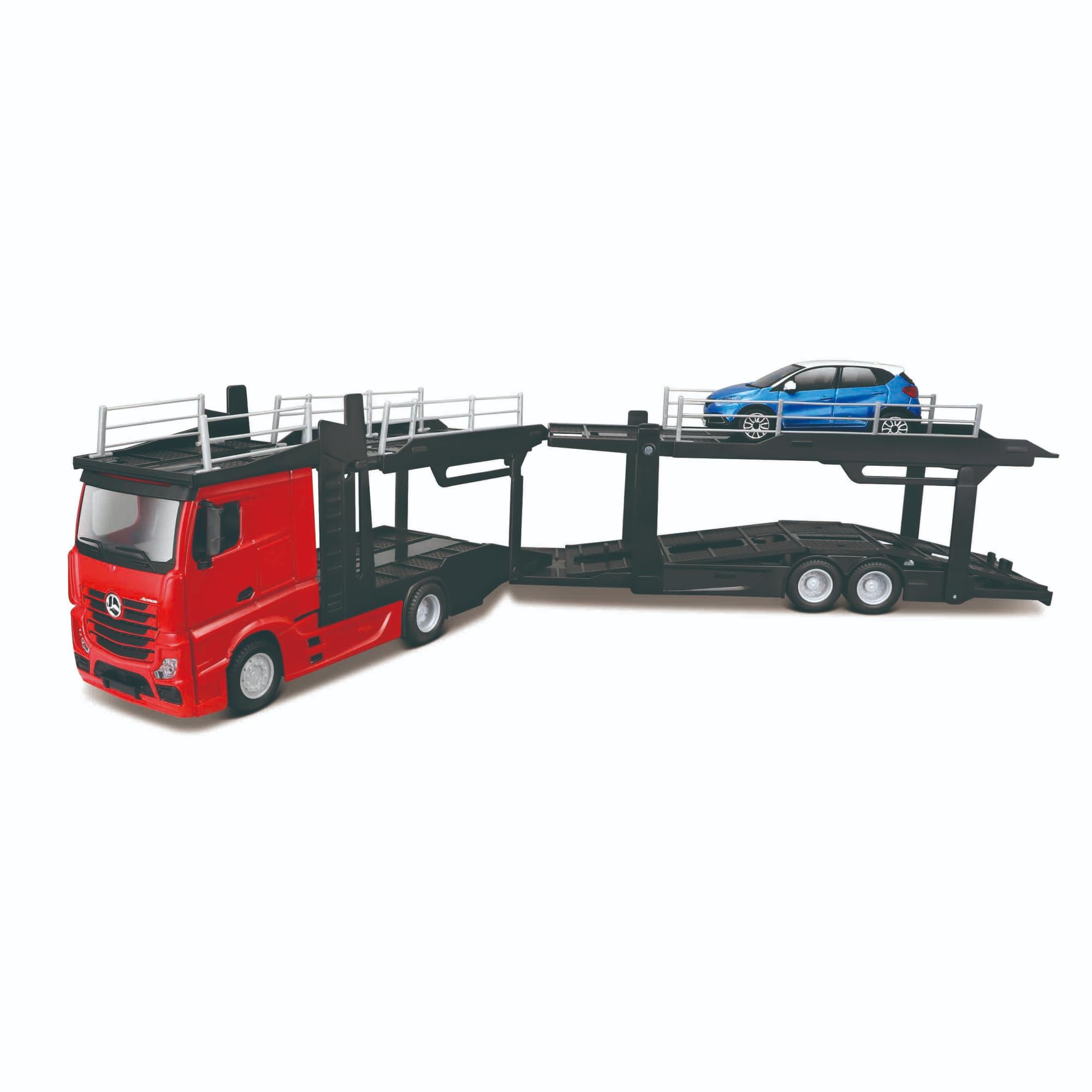 BBURAGO Camion Bisarca con Auto Bburago - Modellino Realistico Camion con auto in Scala 1:43 (Scelta Casuale tra i Modelli Disponibili), Licenza Ufficiale, Età consigliata 3+ Anni