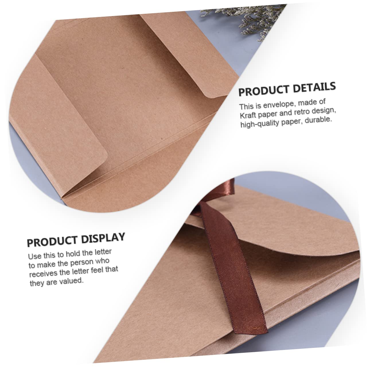 Sobres de Papel Kraft Retro para Cartas, Paquete de 10 Unidades