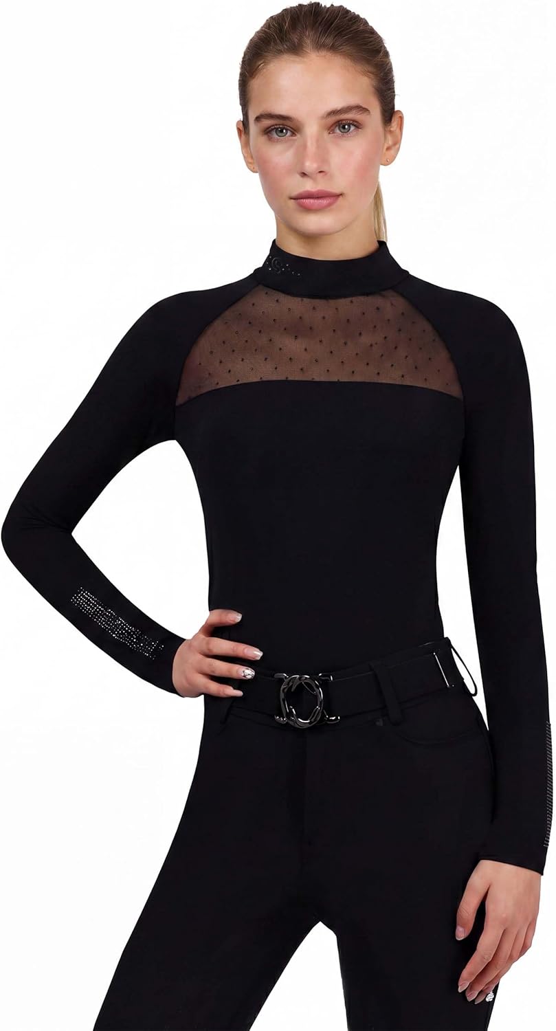 Women’s Equestrian Riding Shirt, Breathable Horse Riding Shirt, Quick Dry Stretch Riding Top for Women
