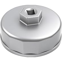 Heavy Duty 74mm 14 Flutes Oil Filter Wrench, 3/8" Square Drive Oil Filter Removel Tools, Oil Housing Cap Socket Remover Compatible with Most Cars Oil Filter Tool