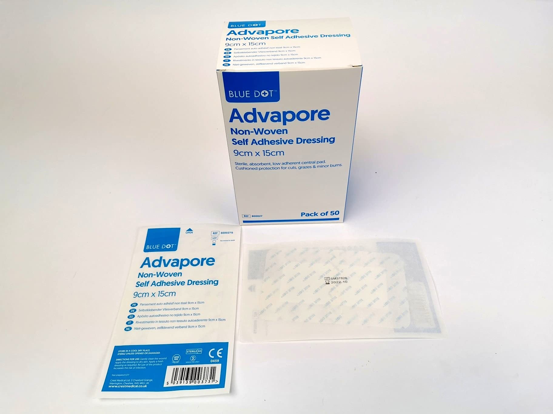 Advapore Non-Woven Self Adhesive Dressing / Big Plasters 9cm x 15cm (50)