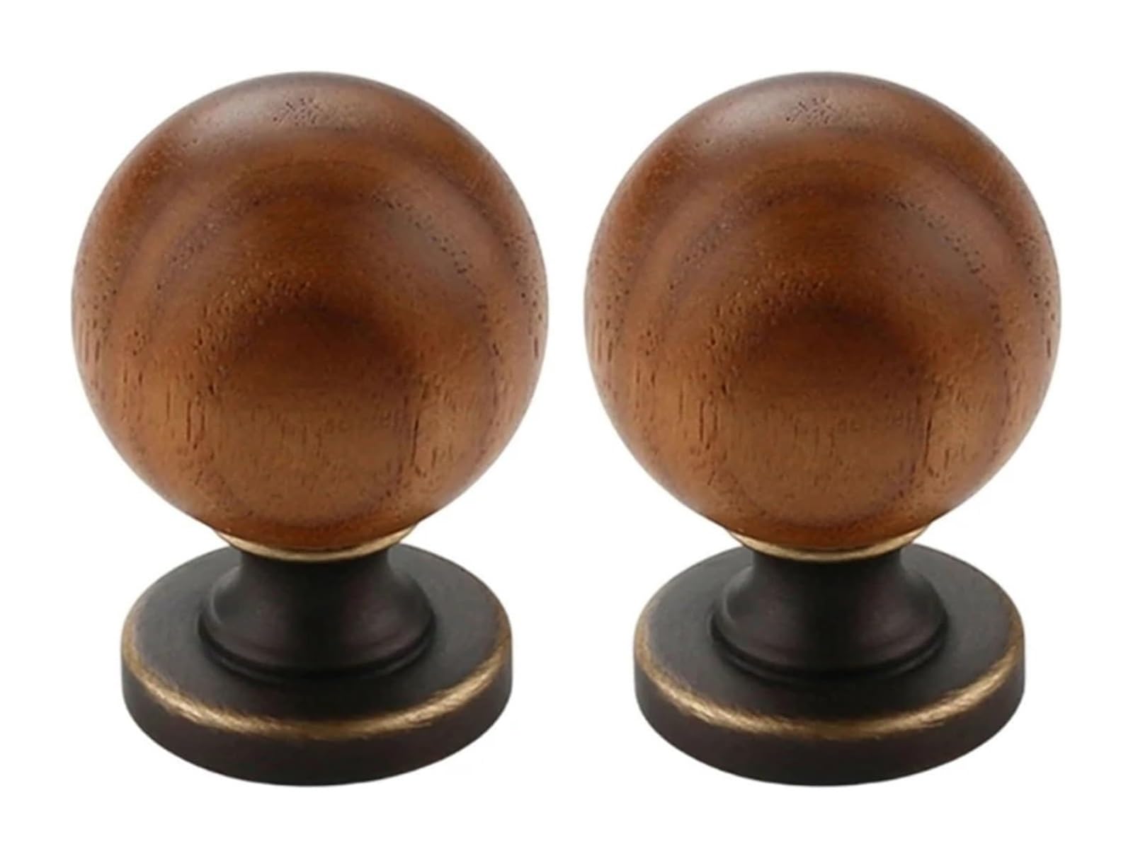 Opeximatun 2 Wooden Brass Round Knobs for Drawers Cabinets(Color 1)