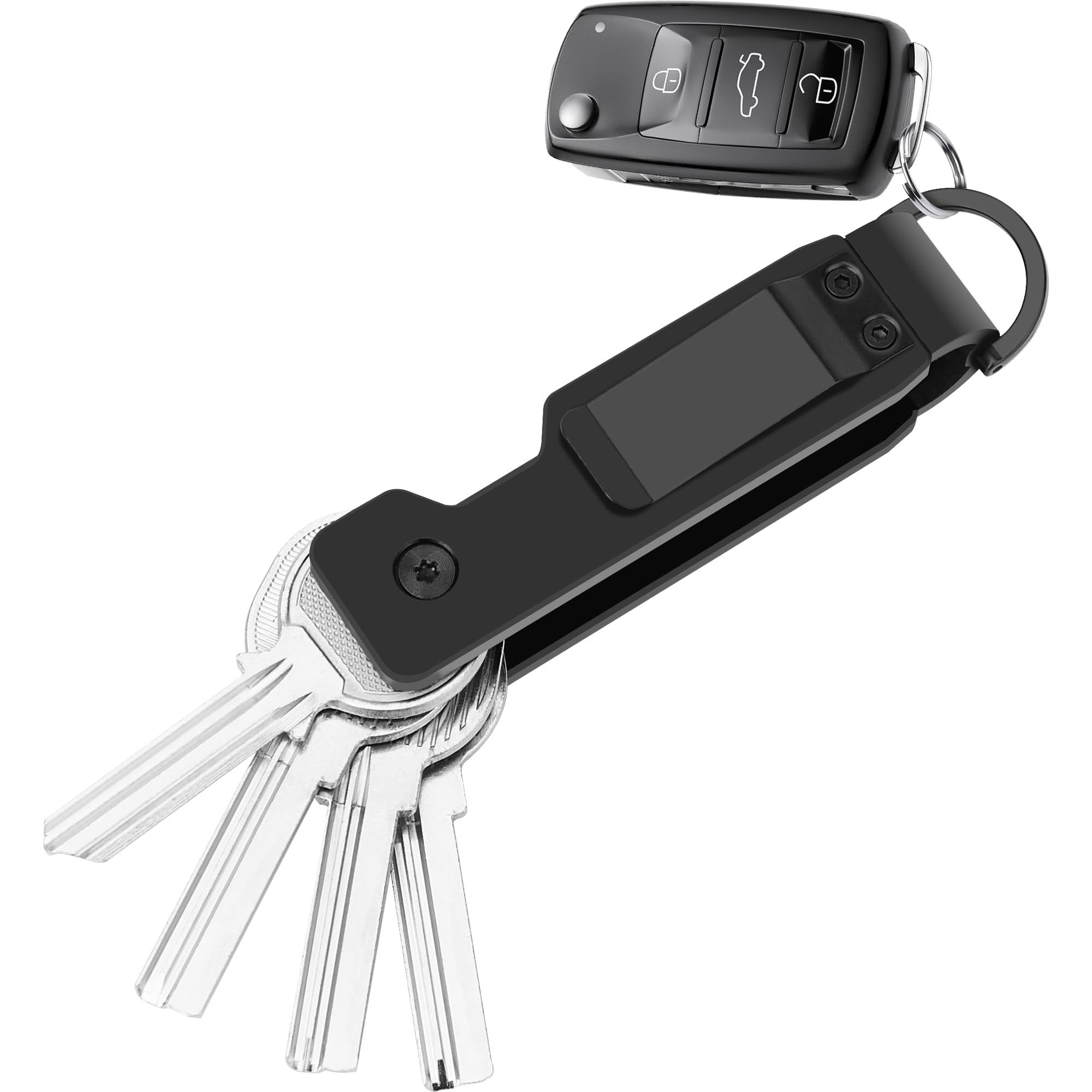 Key Holder for Keychain Metal Aluminum Compact Smart Key Organizer Secures 1-5 Keys