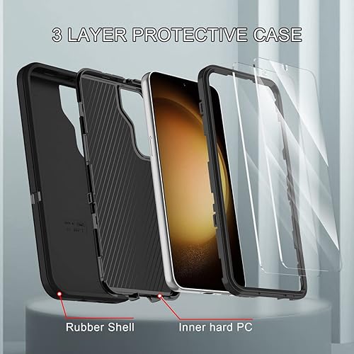 Miniatura 2 de I-HONVA Funda para Samsung Galaxy S23, Galaxy S23 de 6.1 pulgadas con 2 protectores de pantalla de vidrio templado + 2 protectores de lente de