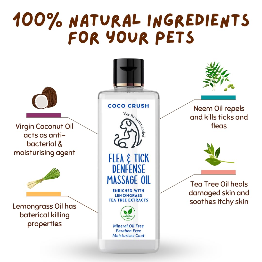 Coco Crush 100 Natural Flea And Tick Defense Massage Oil