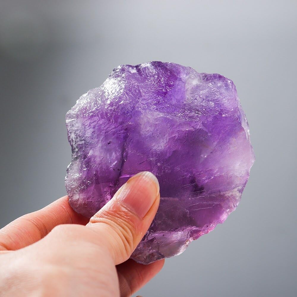 MDBJTCYZN Crystal Amethyst Stone Irregular Shape Rough Rock Quartz Unpolished Collection Ornaments (Size : 200-250g)