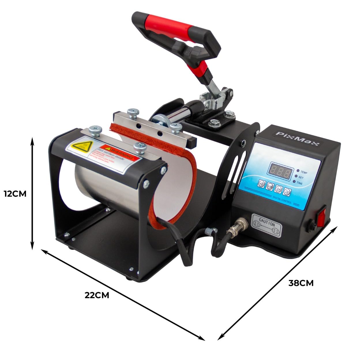PixMax - Pressa a Caldo per Tazze di Diversa Grandezza per Sublimazione e Personalizzazione