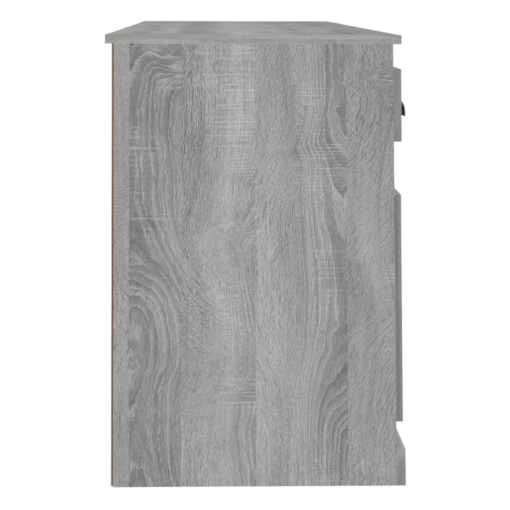 Scrivania portaoggetti grigio Sonoma, in legno Sonoma, 154,5 x 50 x 75 cm, tavolo da ufficio con armadio, scaffale, cassetto per raccoglitori e documenti sul posto di lavoro