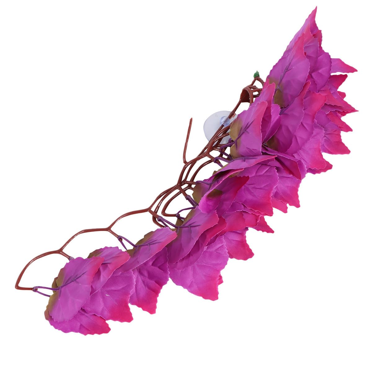 Rosy Pink Artificial Creeper Vine with Plastic Leaves, Fake Leaf Garland Decoration for Pet Cages and Nesting, Hanging Rattan Vine for Indoor Home Décor and Balcony Display