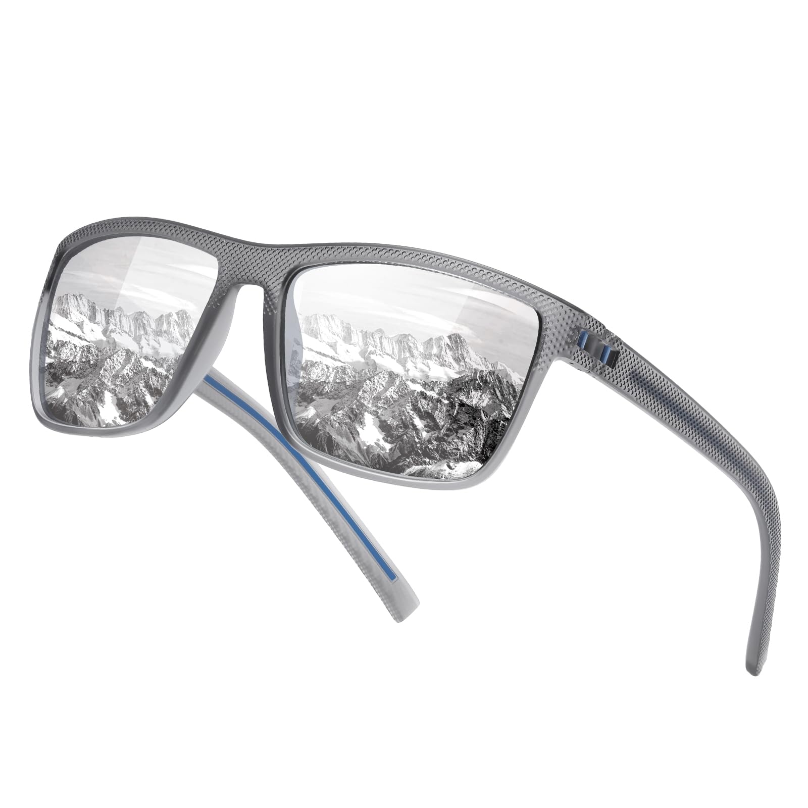 TURBOPEPPolarized Sunglasses for Men and Women Square Sun Glasses UV400 Protection Lightweight Frame