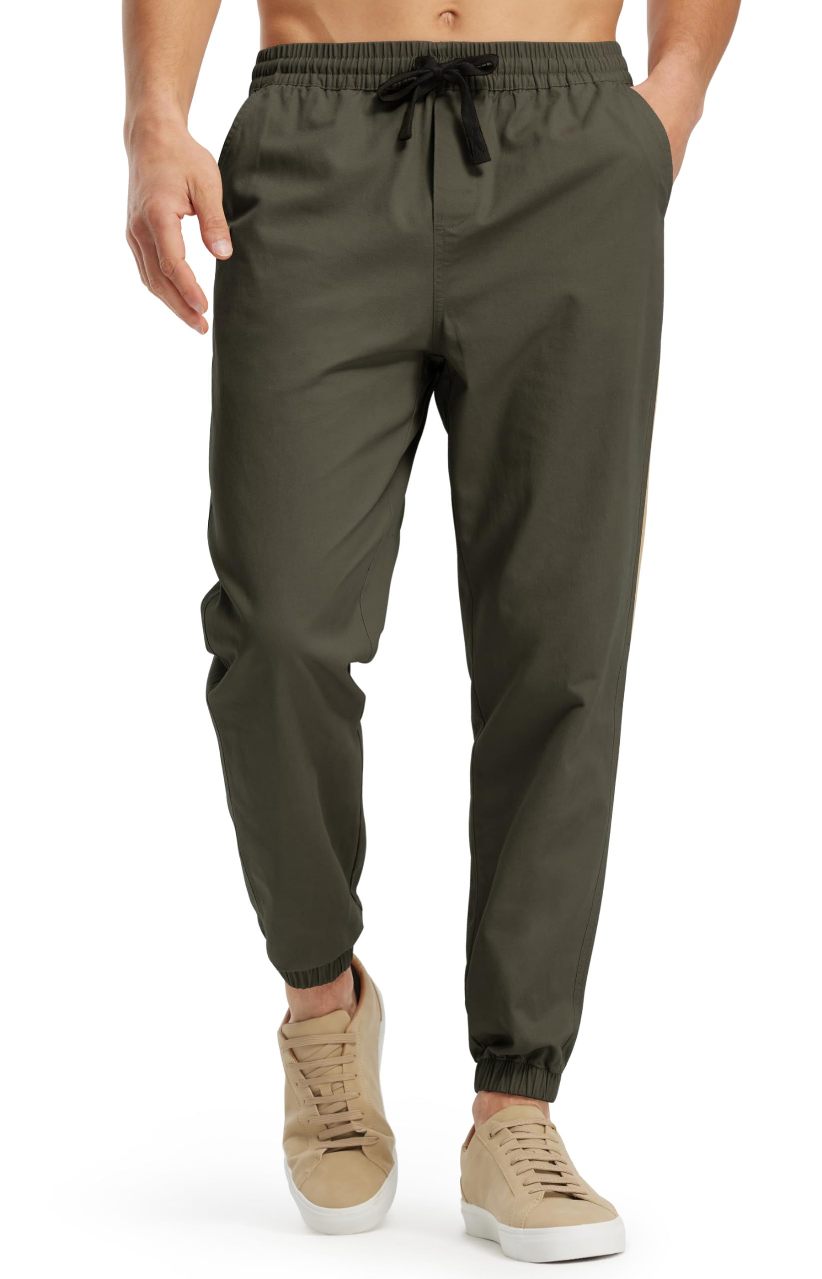 Libin Pantaloni da Jogging Casual da Uomo, in Twill, Stile Chino, Pantaloni Cargo per attività all'aperto, Escursionismo, Jogging, Pantaloni da Jogging