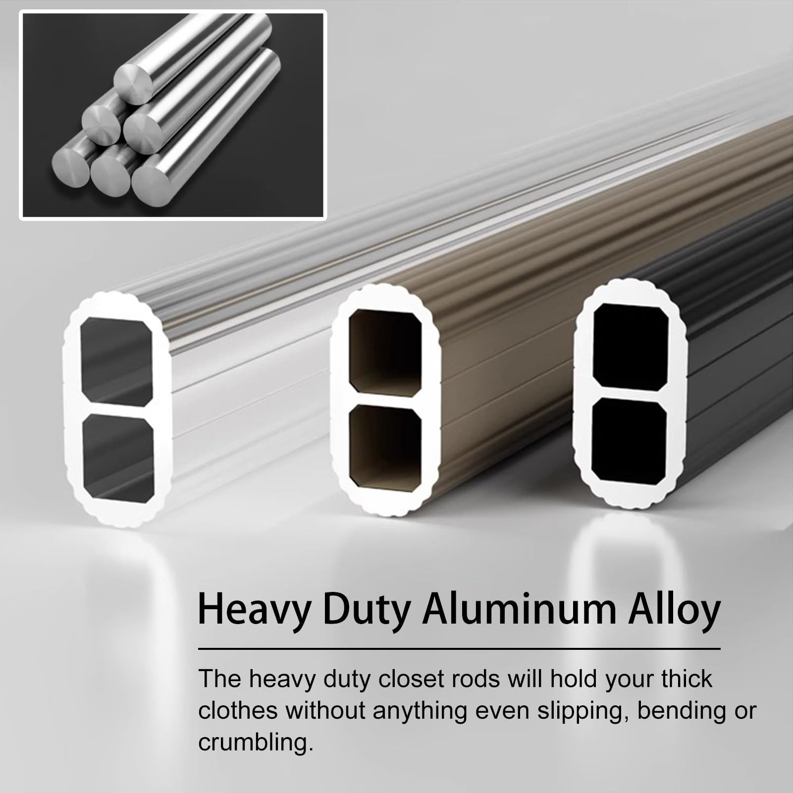 Barre De Penderie En Alliage D'aluminium - Longueur 80 Cm (personnalisable) - Support Jusqu'à 25 Kg