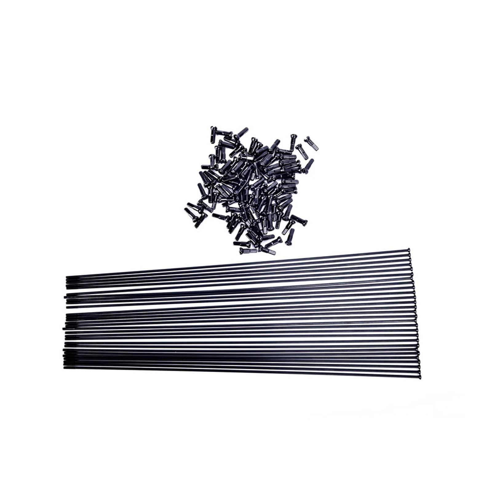 64 Stück für Fahrradspeichen 2,0 mm – J-Bend schwarze Edelstahl-Speichen mit Nippeln – Ersatzradspeichen für Mountainbike, Rennrad & Hybrid-Fahrräder – langlebiges gerades Speichen Set für Radsatz