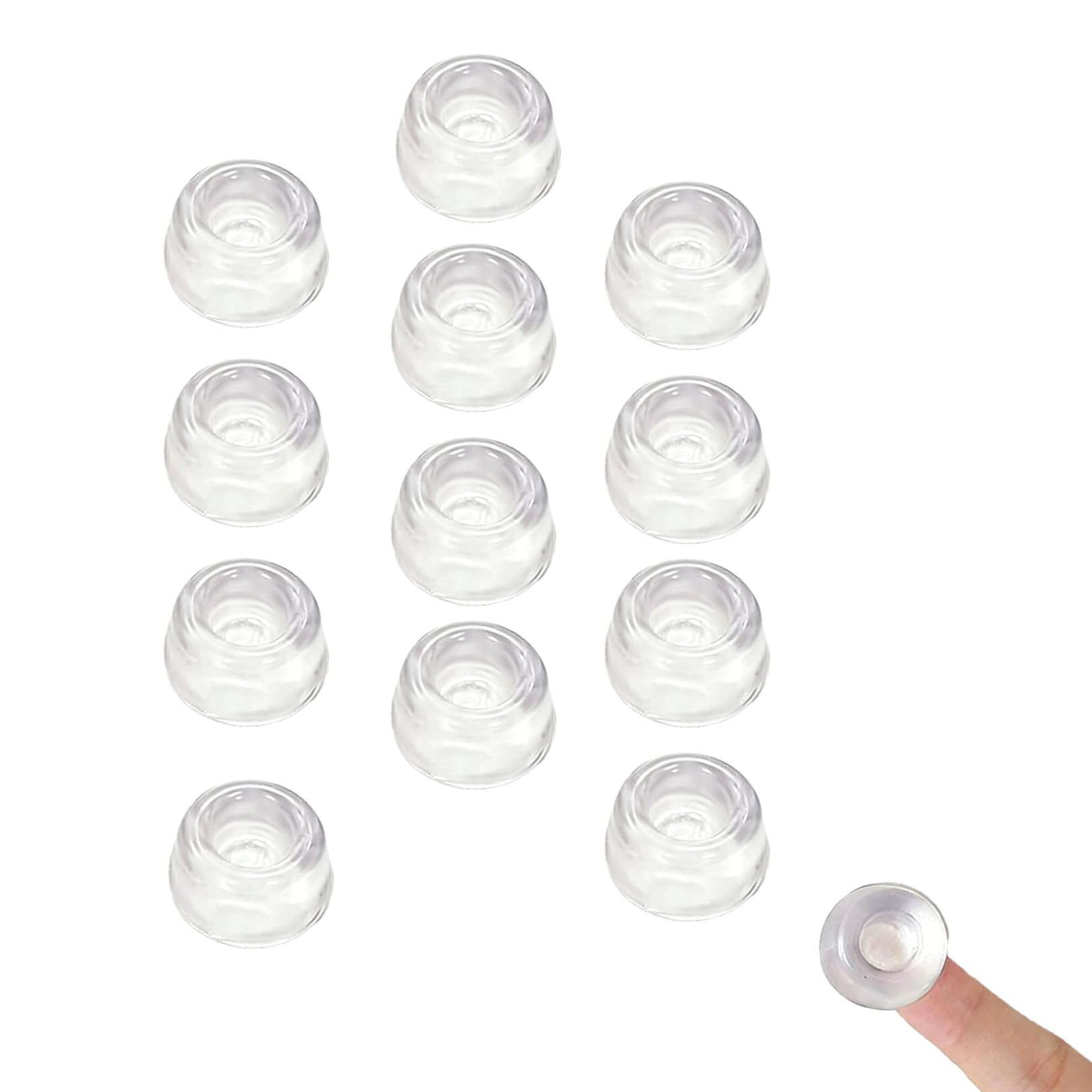 12 Pcs Rubber Stoppers,22 MM Self Adhesive Transparent Silicone Pads Rubber Feet for Chopping Board Furniture,Soft Door Stopper for Back Noise Reduction Round Anti-Collision Bumper Pad Tables Crafts