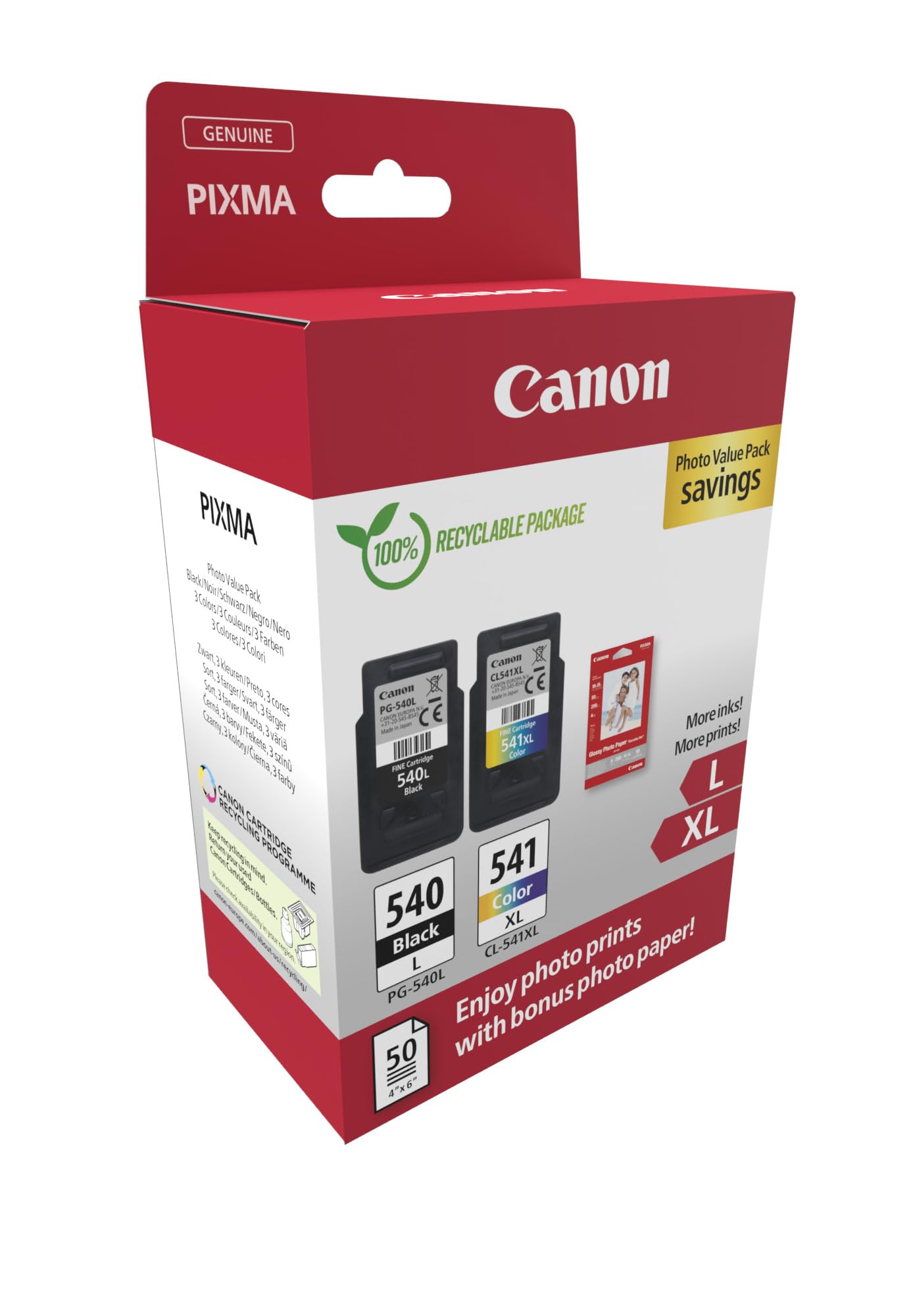 Amazon.co.jp: Canon インク&ペーパー マルチパック - PG-540/CL