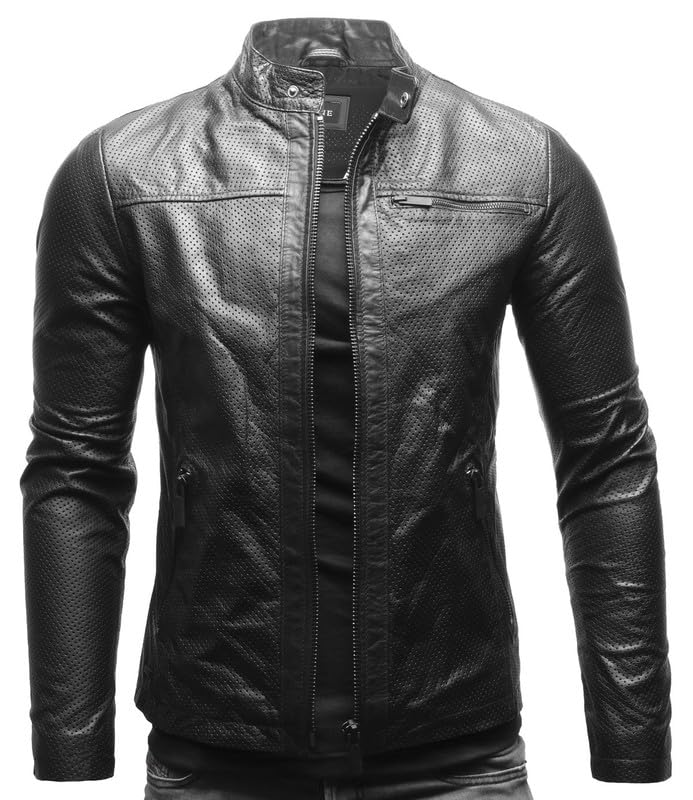 Crone Epic Herren Lederjacke Cleane Basic Leder Jacke in vielen Varianten und Farben