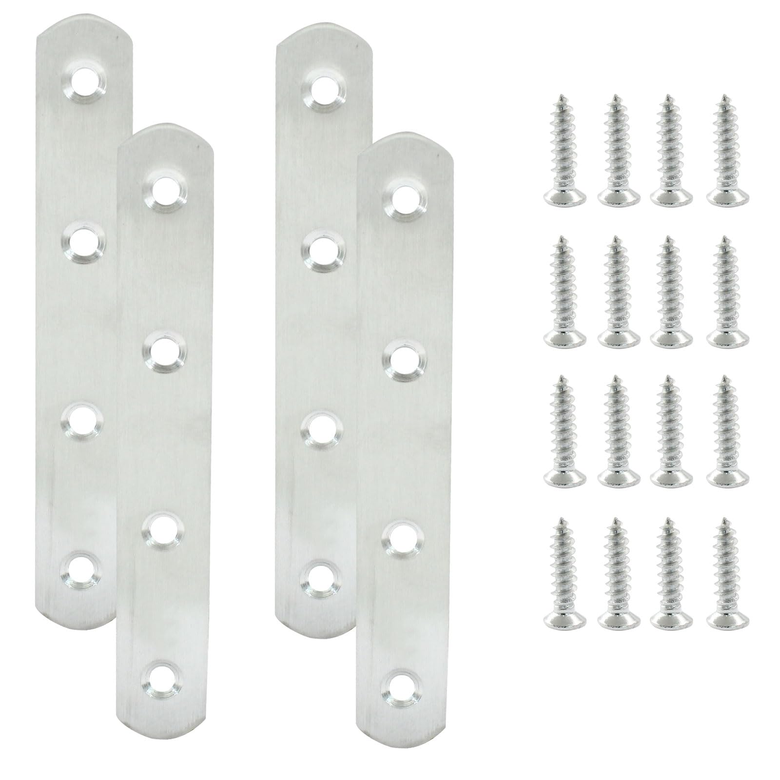 4 Pack 5 Inch Stainless Steel Flat Plate Straight Bracket