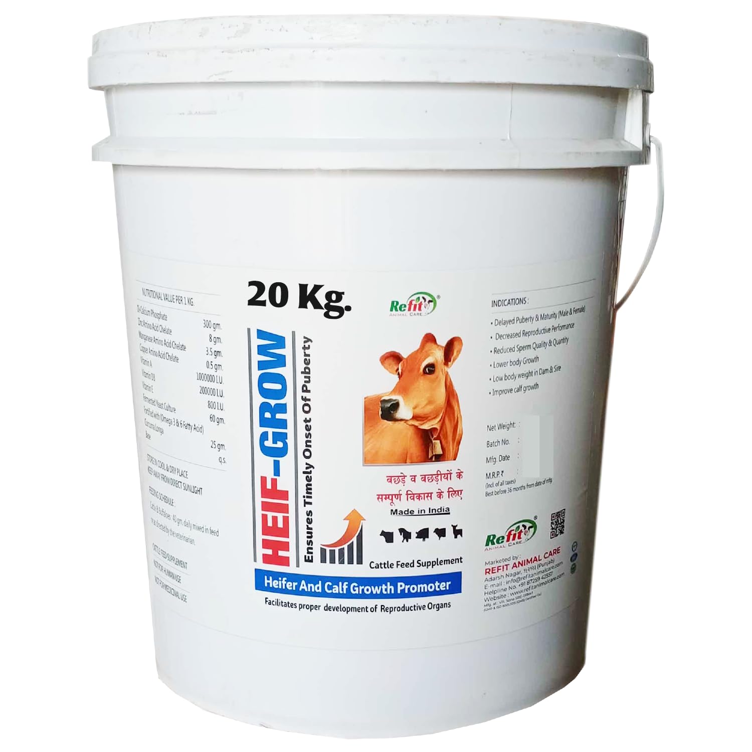 REFIT ANIMAL CARE Calf Growth Powder Supplement, 20 Kg, Heif Grow (B09SGDLFNC) Amazon Price History, Amazon Price Tracker
