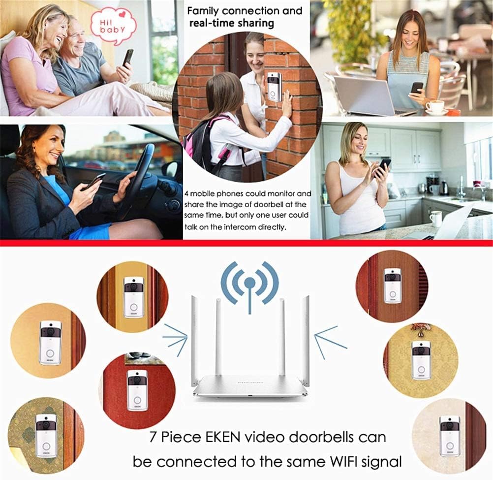 Inteligentna kamera wideodomofonowa Wi-Fi Domofon wizualny z dzwonkiem do drzwi IP z noktowizorem Bezprzewodowa kamera bezpieczeństwa w domu