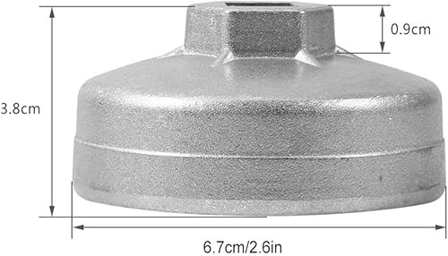 Miniatura 2 de Llave de filtro de aceite de 14 flautas de 2.638 in – Keenso 902 Llave de filtro de aceite de aluminio para automóvil, herramienta de extracción de