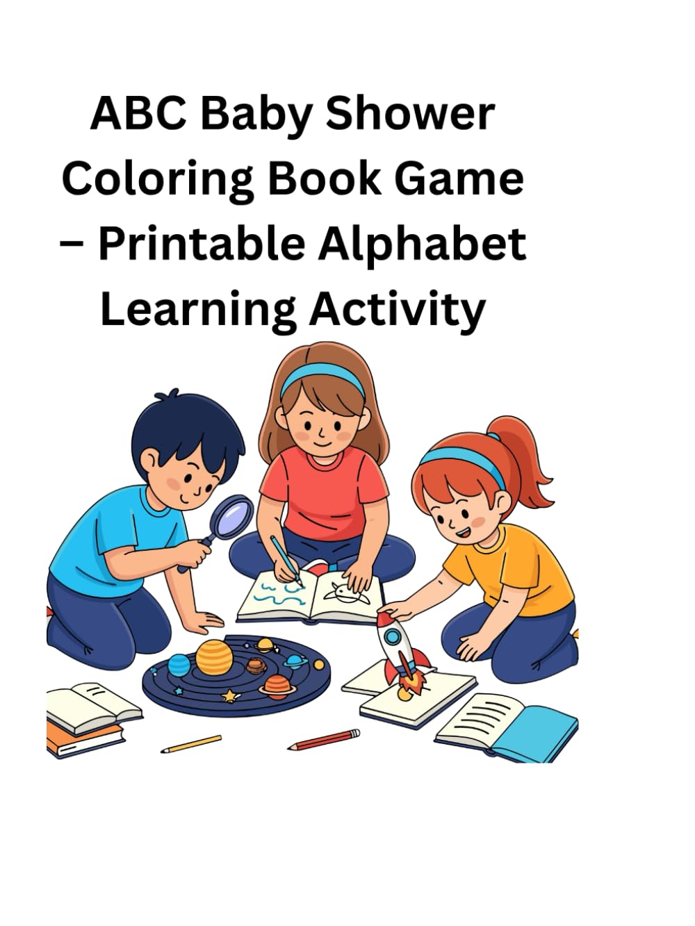 ABC Baby Shower Coloring Book Game – Printable Alphabet Learning Activity