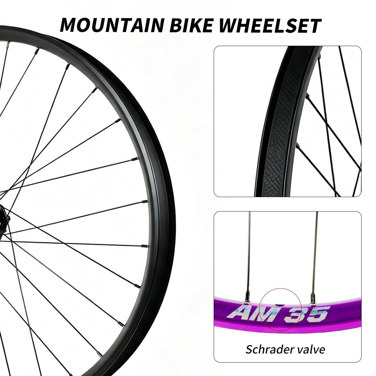 Set Di Ruote MTB 26/27,5/29",Perno Passante 15x100/12x142mm, Freno A Disco