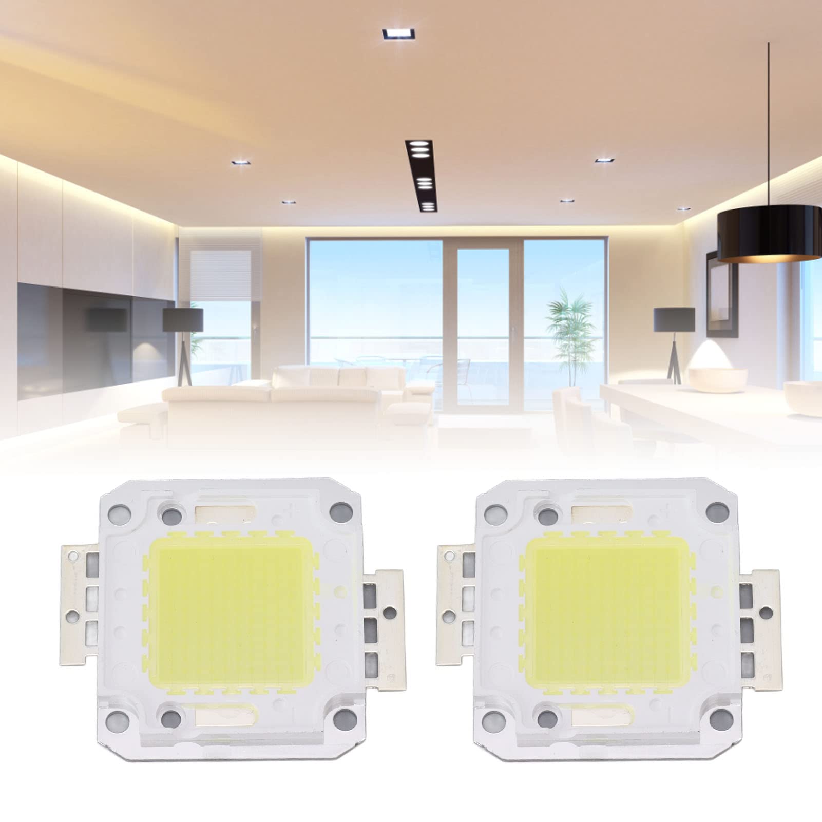 100W COB LED Chip Beads, 9600LM 6000K Integrated COB LED Panel High Energy Saving Lamp with White Light for Stage Lights Floodlights, Street Lamps DIY Lamps