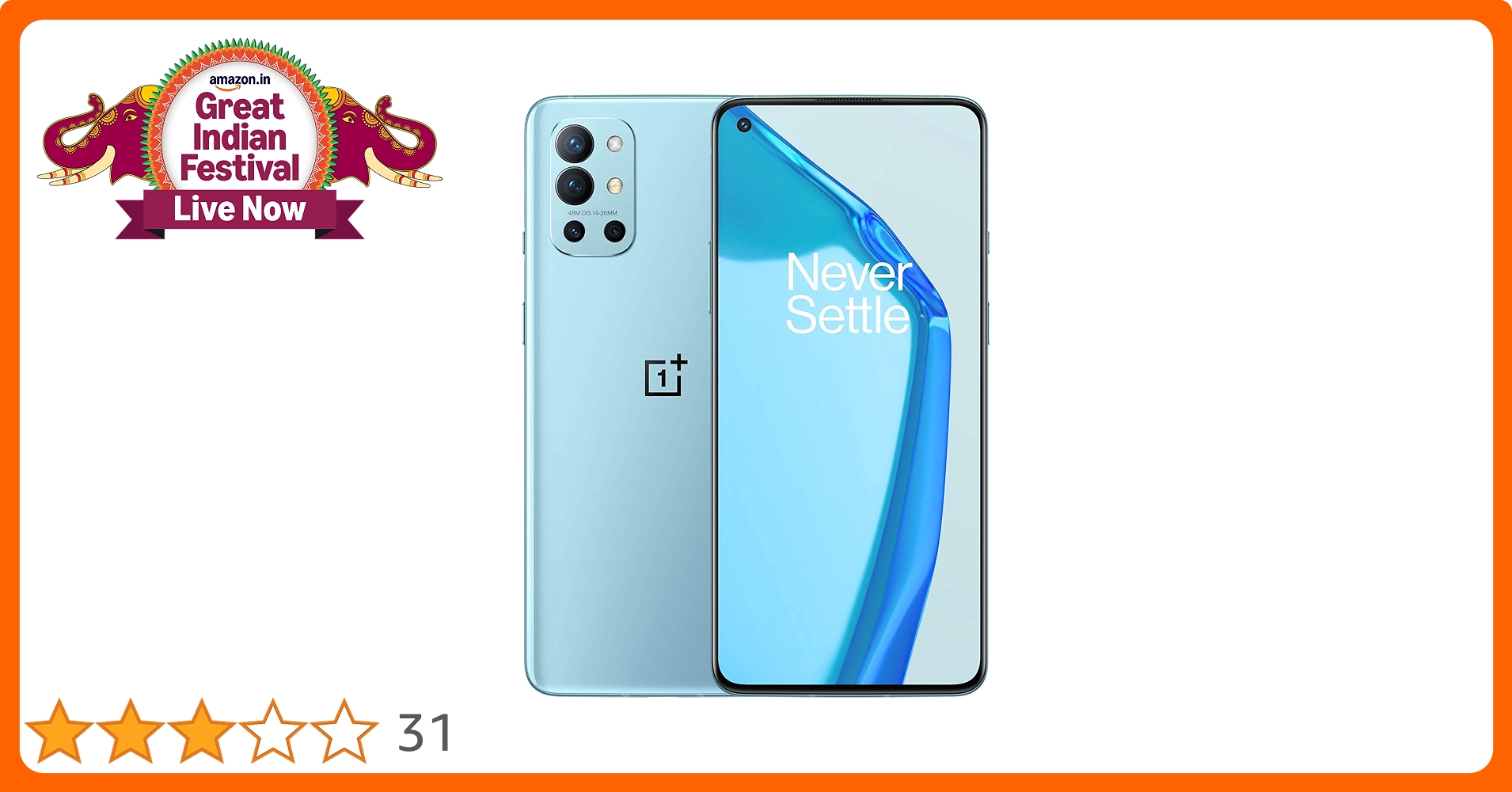 Refurbished) OnePlus 9R 5G Lake Blue, 12GB RAM, 256GB