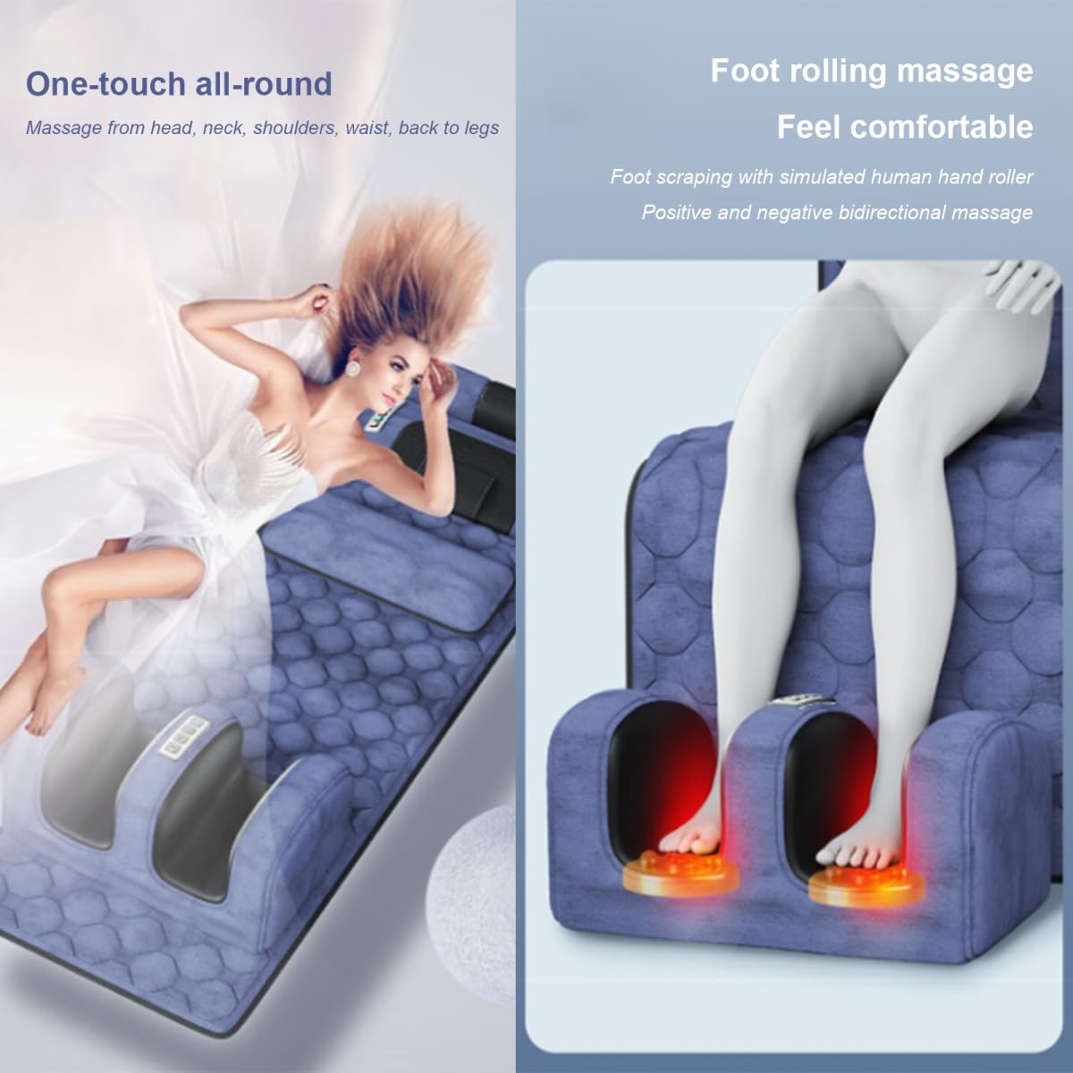 Alfombrilla De Masaje De Cuerpo Completo, Colchoneta De Masaje Vibratorio | Colchón de masaje corporal multifuncional y ajustable para espalda, cuello, piernas y pies; ideal para el hogar o la oficina.