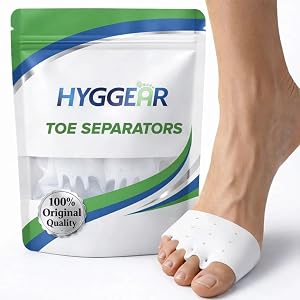 Silicone Toe Separator, Toe Spacer for Overlapping Toes, Foot Pain Relief, Bunion, Hammer Toe, Plantar Fasciitis, Comfortable & Breathable for Women & Men