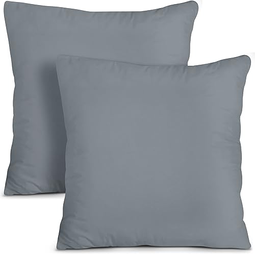Utopia Bedding - Relleno de almohadas decorativas (paquete de 2, color gris), almohadas para cama y sofá de 26 x 26 pulgadas, para interiores