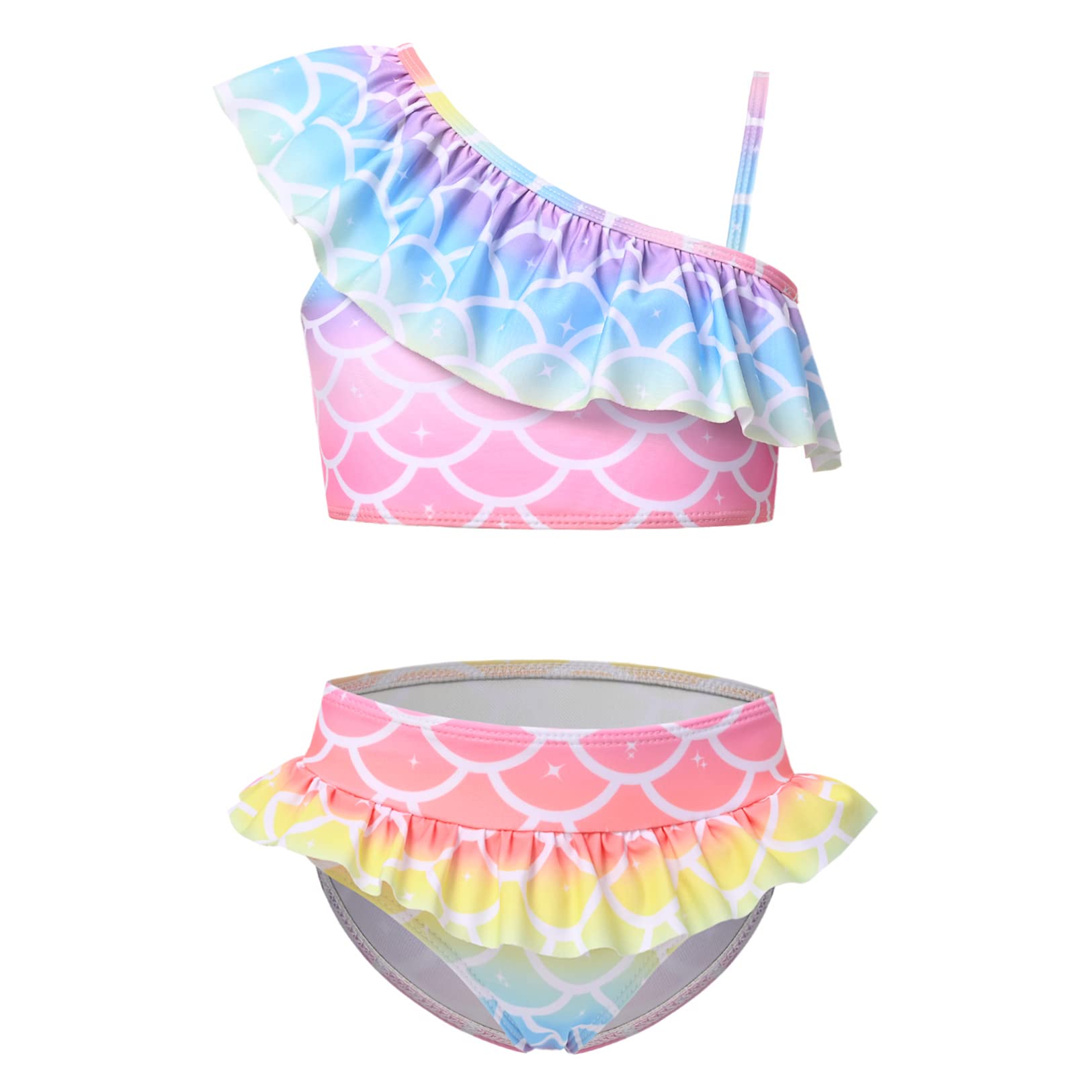 CHILDRENSTAR Girls Swimsuit Two Piece Swimsuits Ruffle Flounce Bathing Suit Kids Tankini Bikini Set