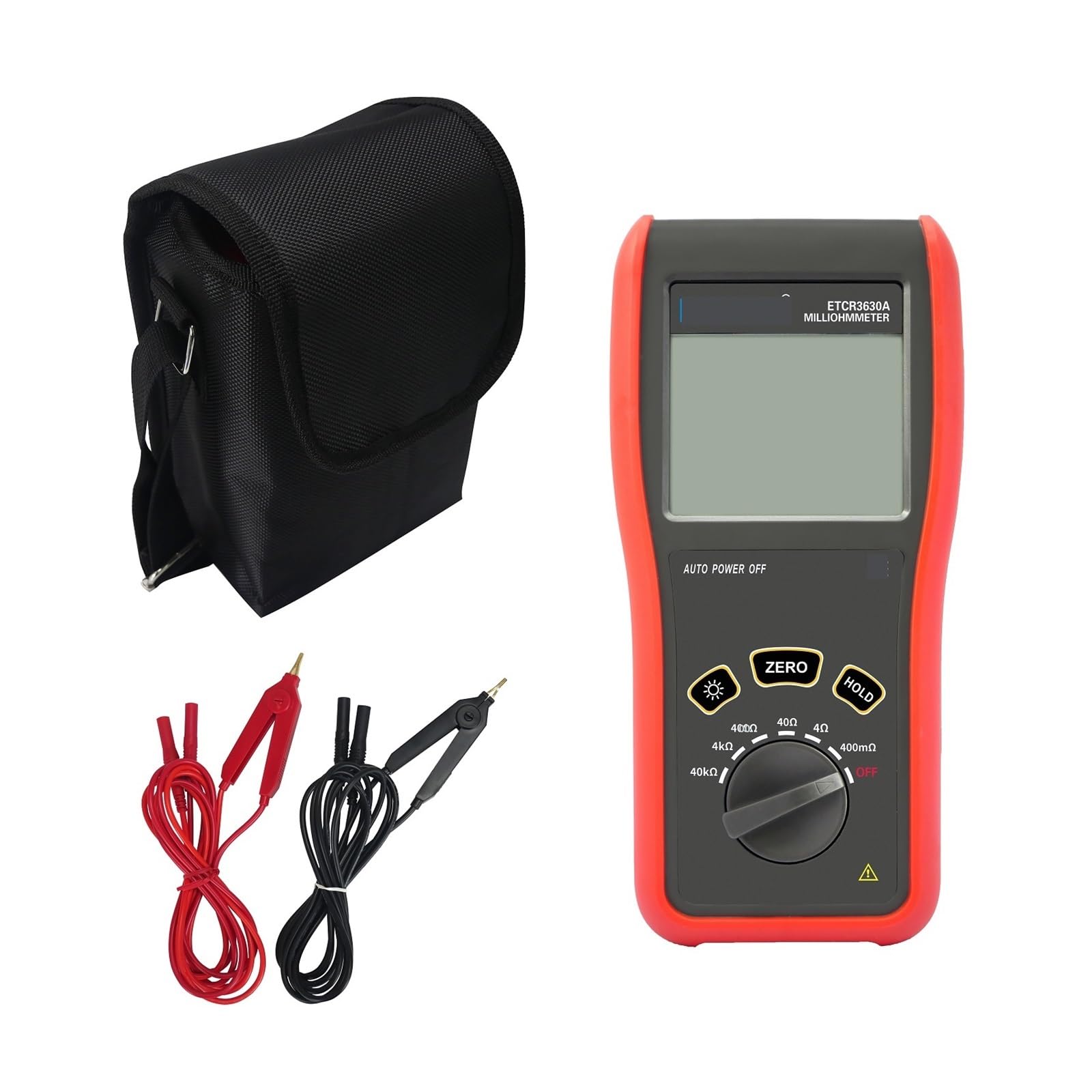 Medidor de Resistencia, Miliohmímetro portátil 3630A, medidor de baja resistencia CC de 0,1 mΩ-40 kΩ, prueba de 4 cables