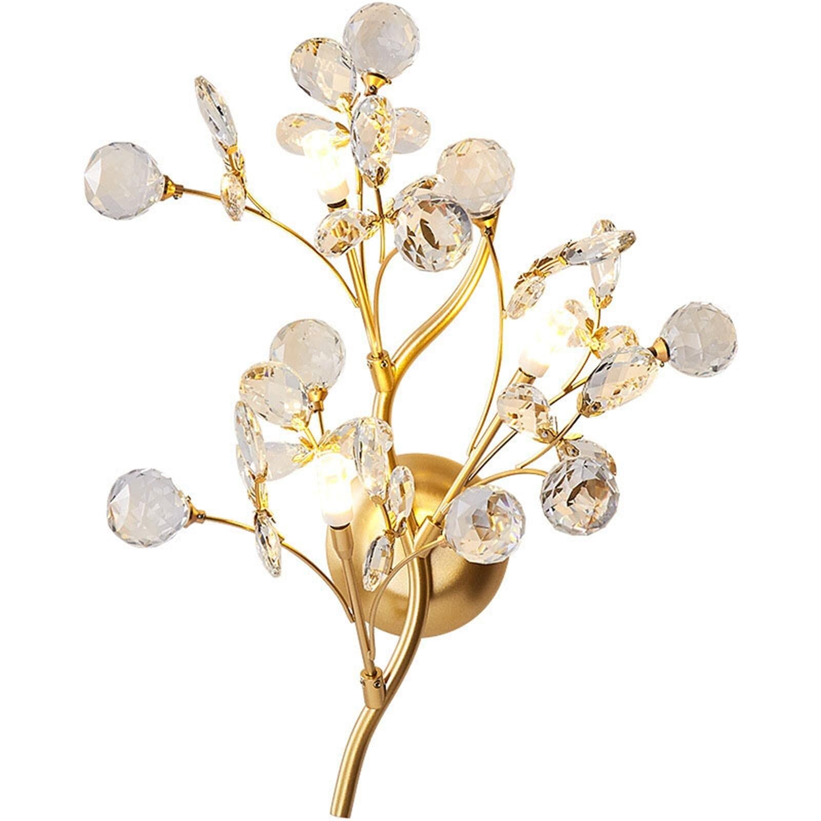 BJKYTMLM Modern LED Crystal Wall Lamps, Nordic Creative Wall Sconce for Living Room Backgroud Bedside Decor Indoor Lighting