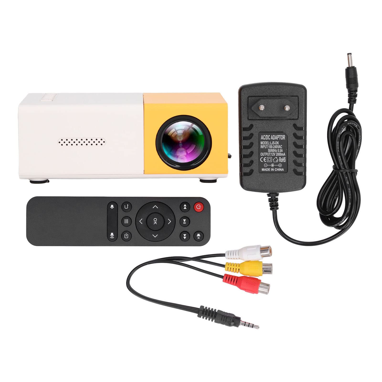 Mini Proiettore, Imaging a Riflessione Diffusa 1080P, Schermo Dello Stesso Telefono, Batteria da 1300 mAh, Supporto 23 Lingue, Proiettore HD Portatile con Altoparlanti per Giocare, Guardare Film(UE)