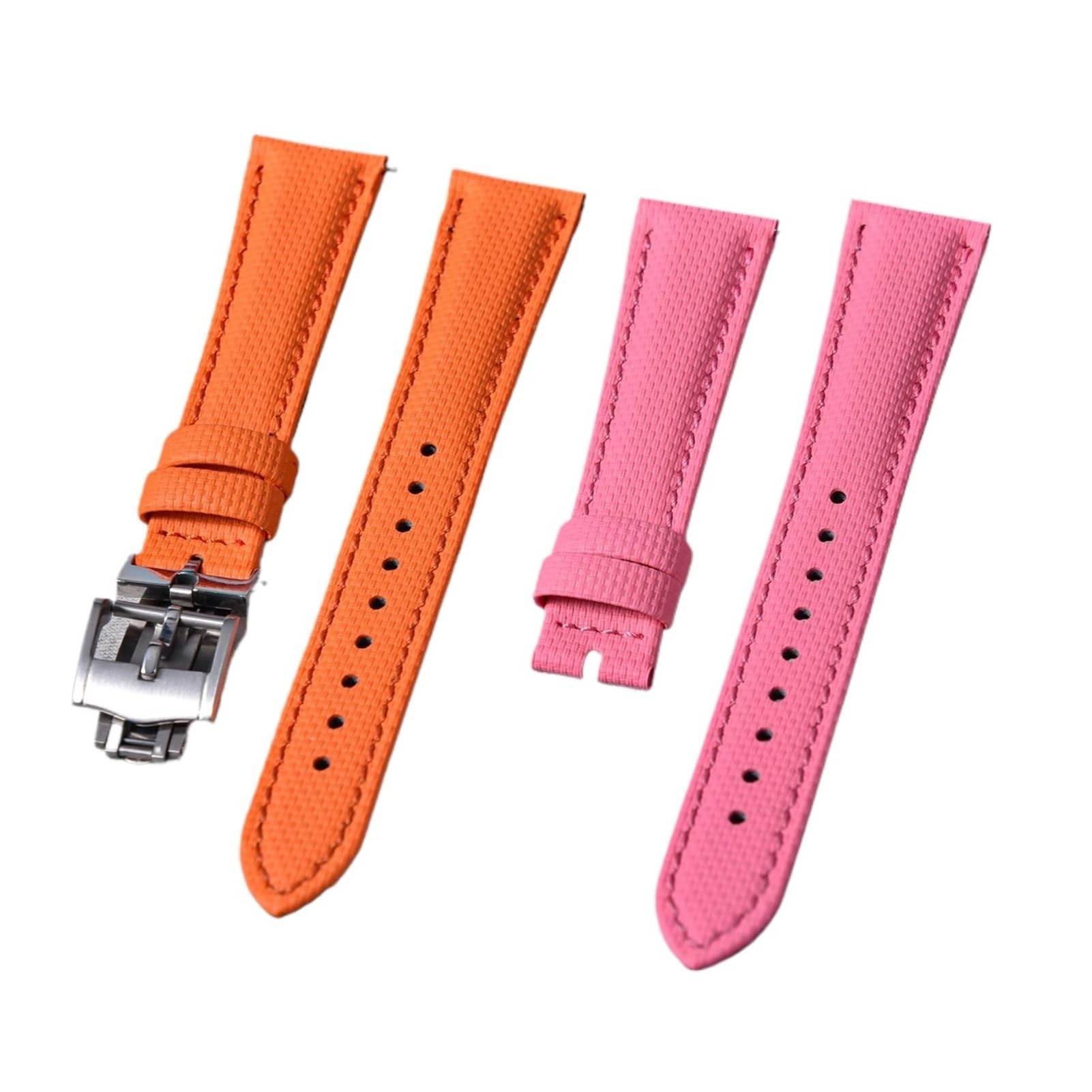 Sailcloth FKM Correa de caucho 18 mm 19 mm 20 mm 21 mm 22 mm Pulsera de liberación rápida Correa de cuero de mariposa Compatible con Rolex Daytona Cartier Hombres