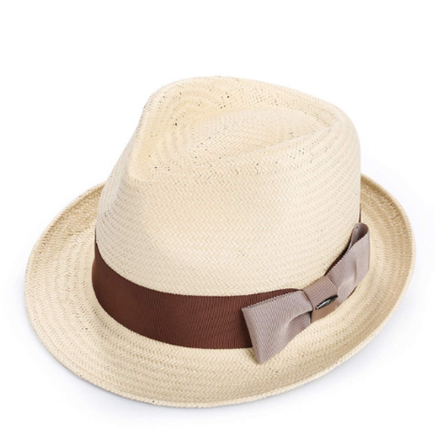 Sombrero Masculino Sombrero de Paja Corto Sombrero de Top Sombrero Junto a la Playa con Protector Solar Ocio Jazz Gorra, Mejor Comodidad/Natural/Medium