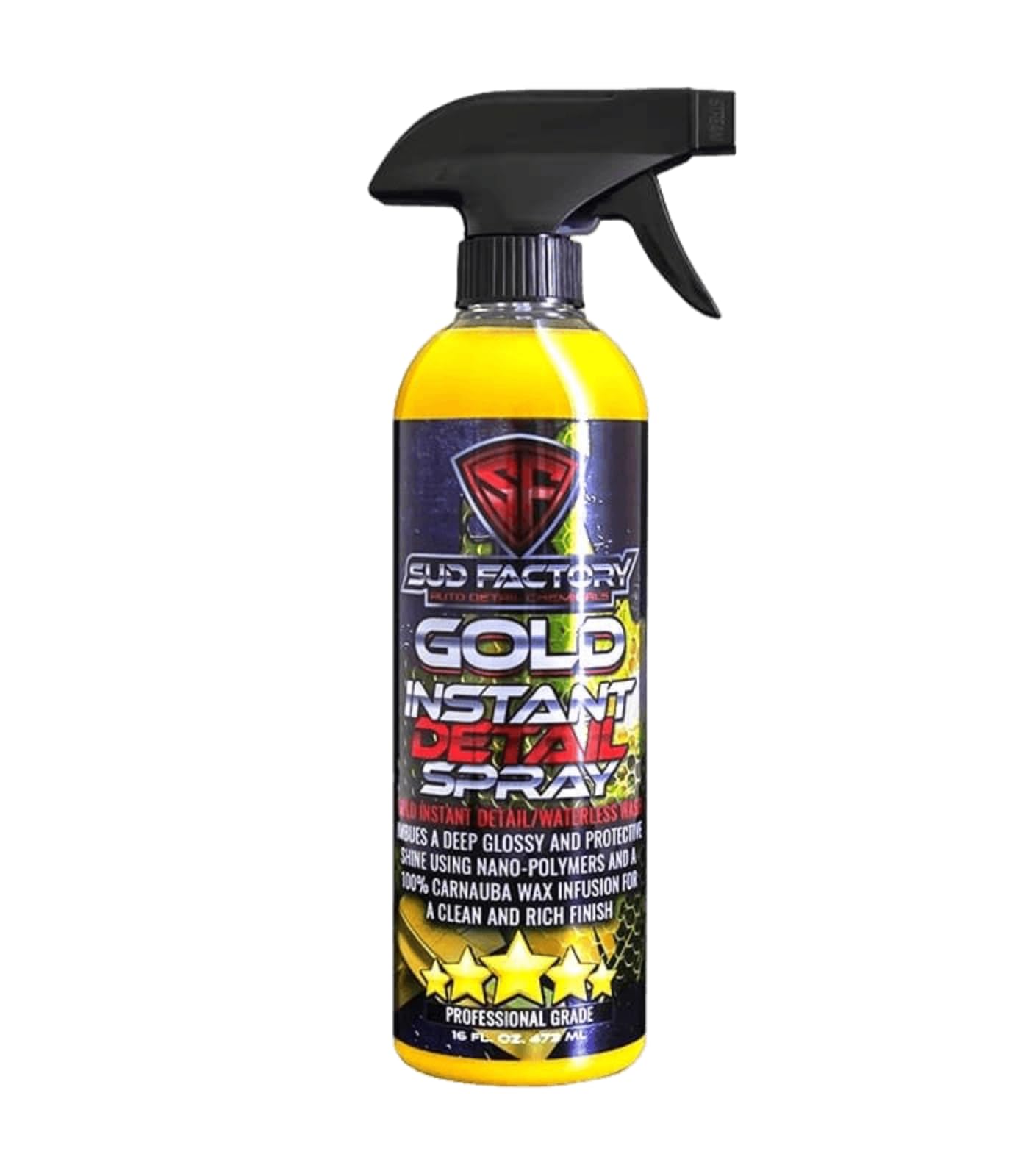 Gold Instant Detail Spray, 100% Brazilian Carnauba Wax with Polymers, Waterless Car Wash, Deep Gloss and Shine (2)