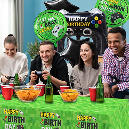Image of 5 Pcs Video Game Party Decoration, Level Up Birthday Balloons,Video Game Foil Balloon for Game On Birthday Party Supplies