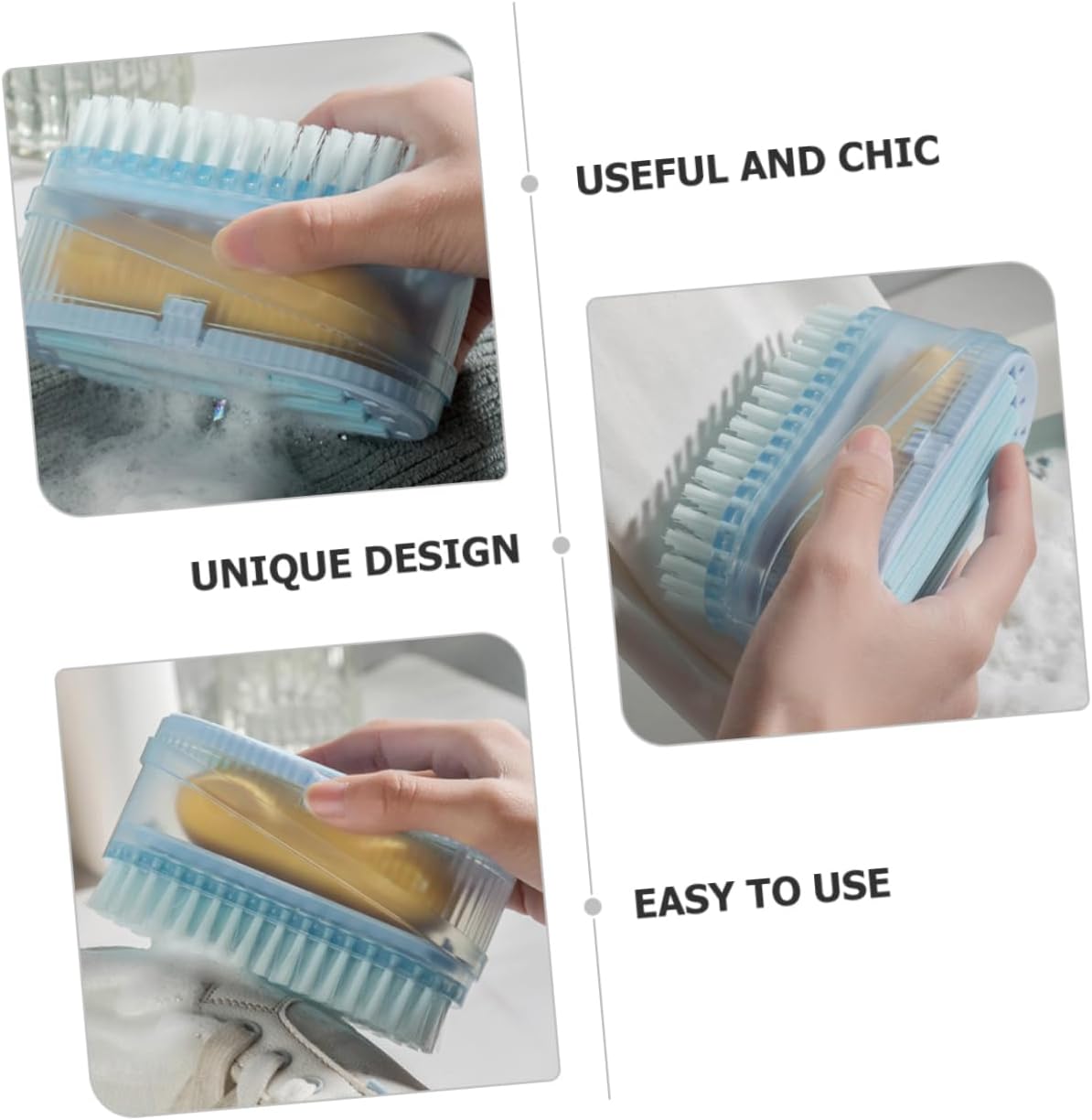 Soap Box with Scrubbing Brush for Home and Bathroom Cleaning