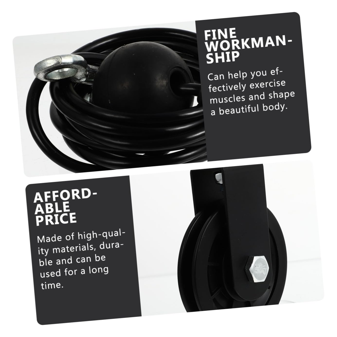 Happyyami Trizepstrainer 1 Satz Edelstahl Eisen Nylon für Kabelzug Fitness