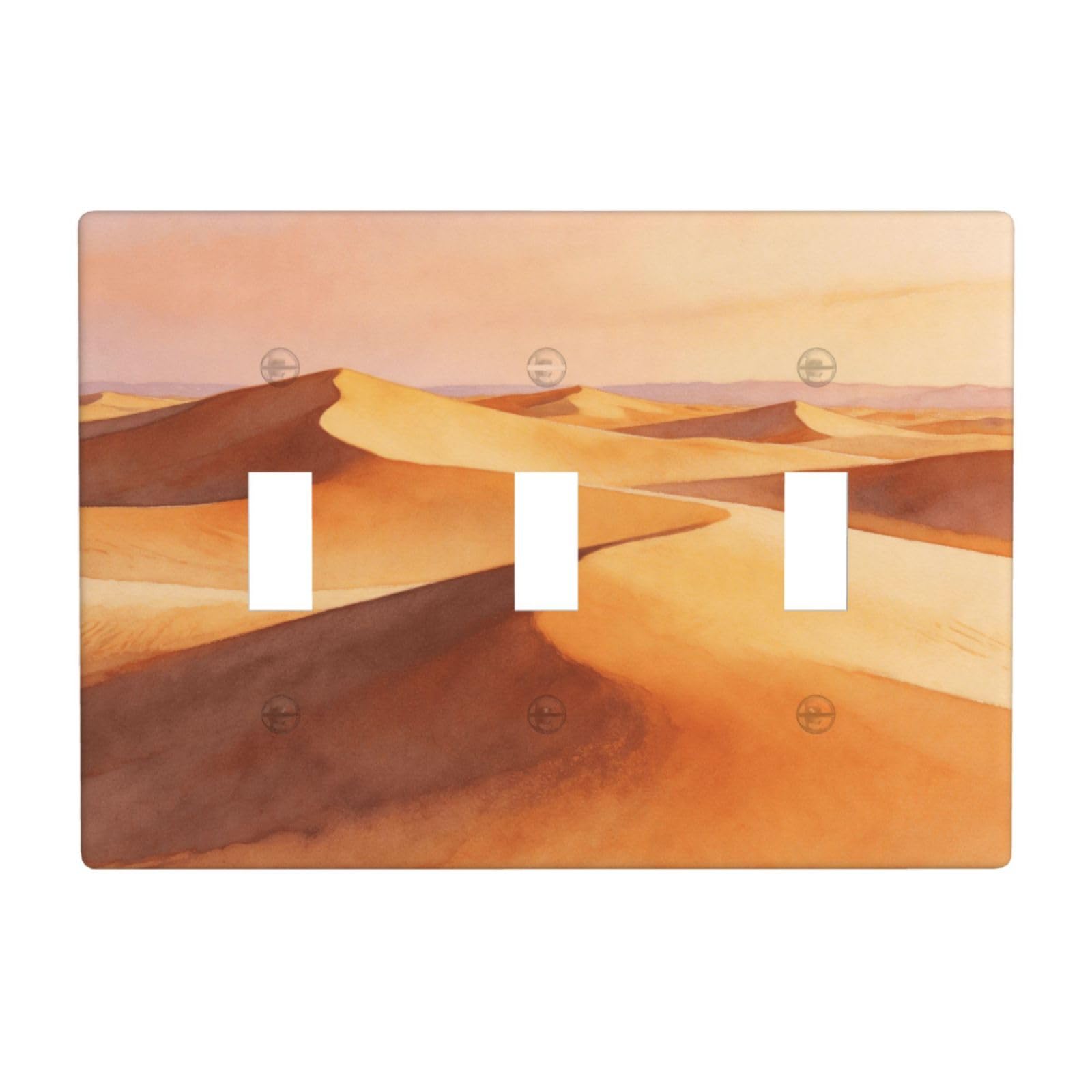 Desert Wash 3 Gang Switch Plate Cover-Unbreakable Polycarbonate Wall Plate, Heat Resistant Toggle Switch Decor for Home