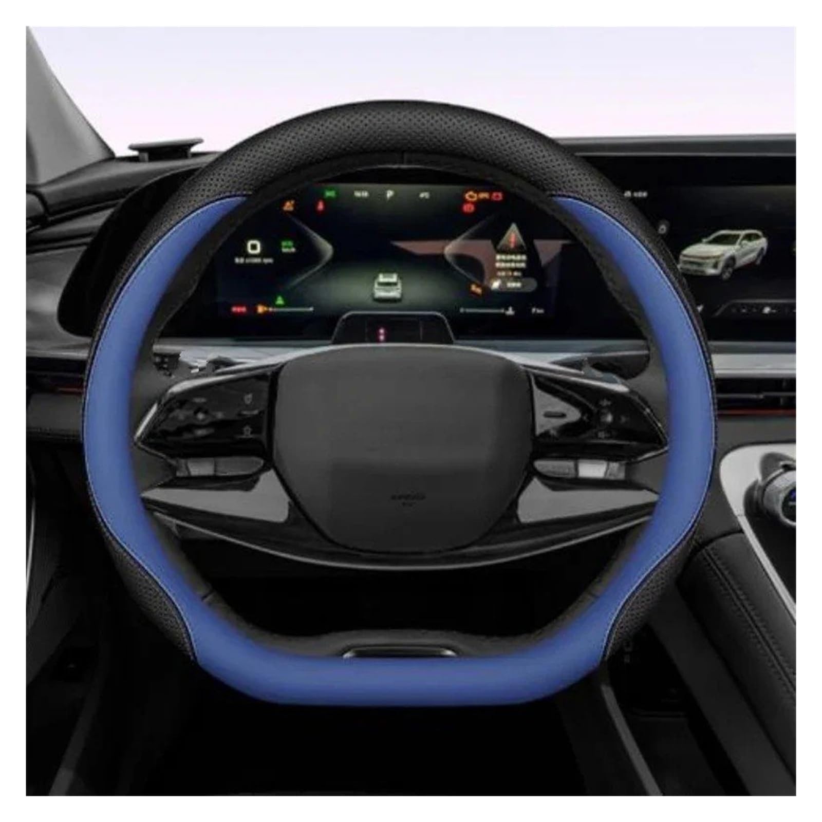 Funda De Volante De Cuero Tricolor Cosida A Mano para EXEED LX VX con Protección Antideslizante.(3)