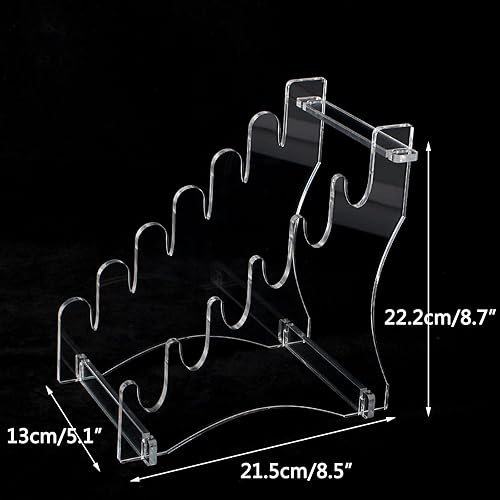 Miniatura 8 de Soporte de daga para cuchillos, soporte de exhibición de escritorio acrílico con capacidad para 6 cuchillos para cuchillos de caza, daga, exhibición