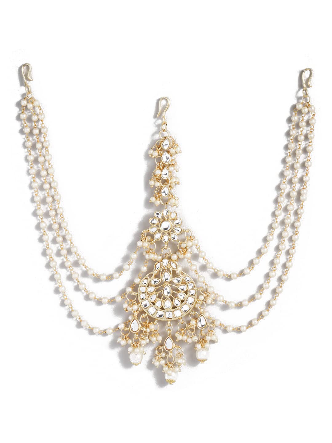 Fabula by OOMPH Jewellery Gold Tone Kundan and Pearls Traditional Wedding Bridal Floral Sheeshphool Maangtikka Matha Patti For Women & Girls Stylish Latest (B0BFJBT9JP) Amazon Price History, Amazon Price Tracker
