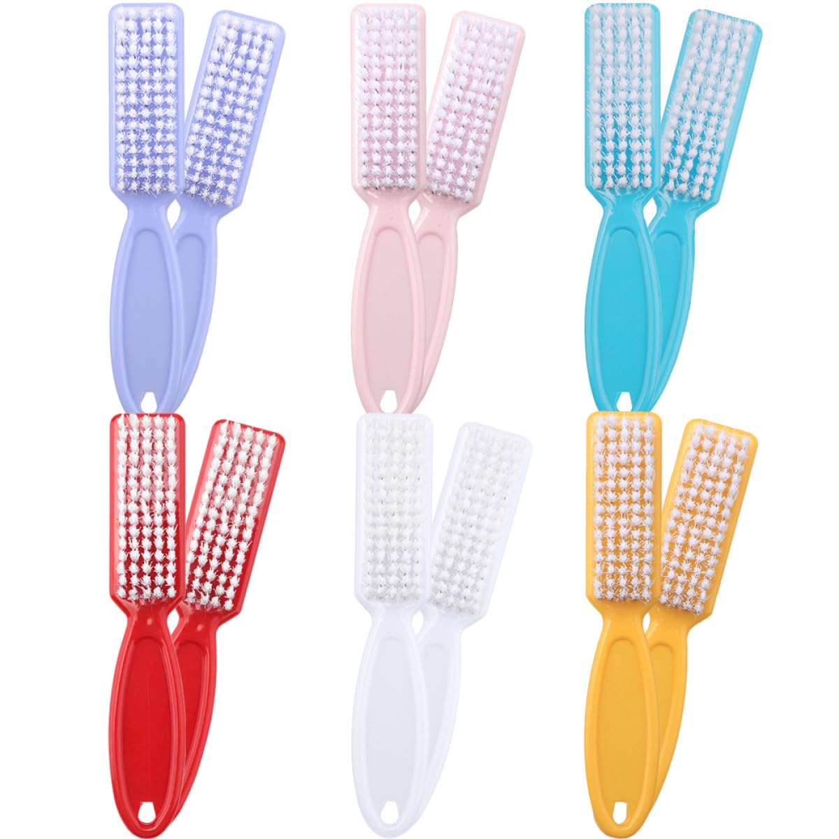 Alipis Set 24 Pezzi Spazzole per Unghie Mani in Plastico Manico Antiscivolo, Facili da Tenere, per Pulizia Manicure in Bagno e Lavandini Colore Casuale