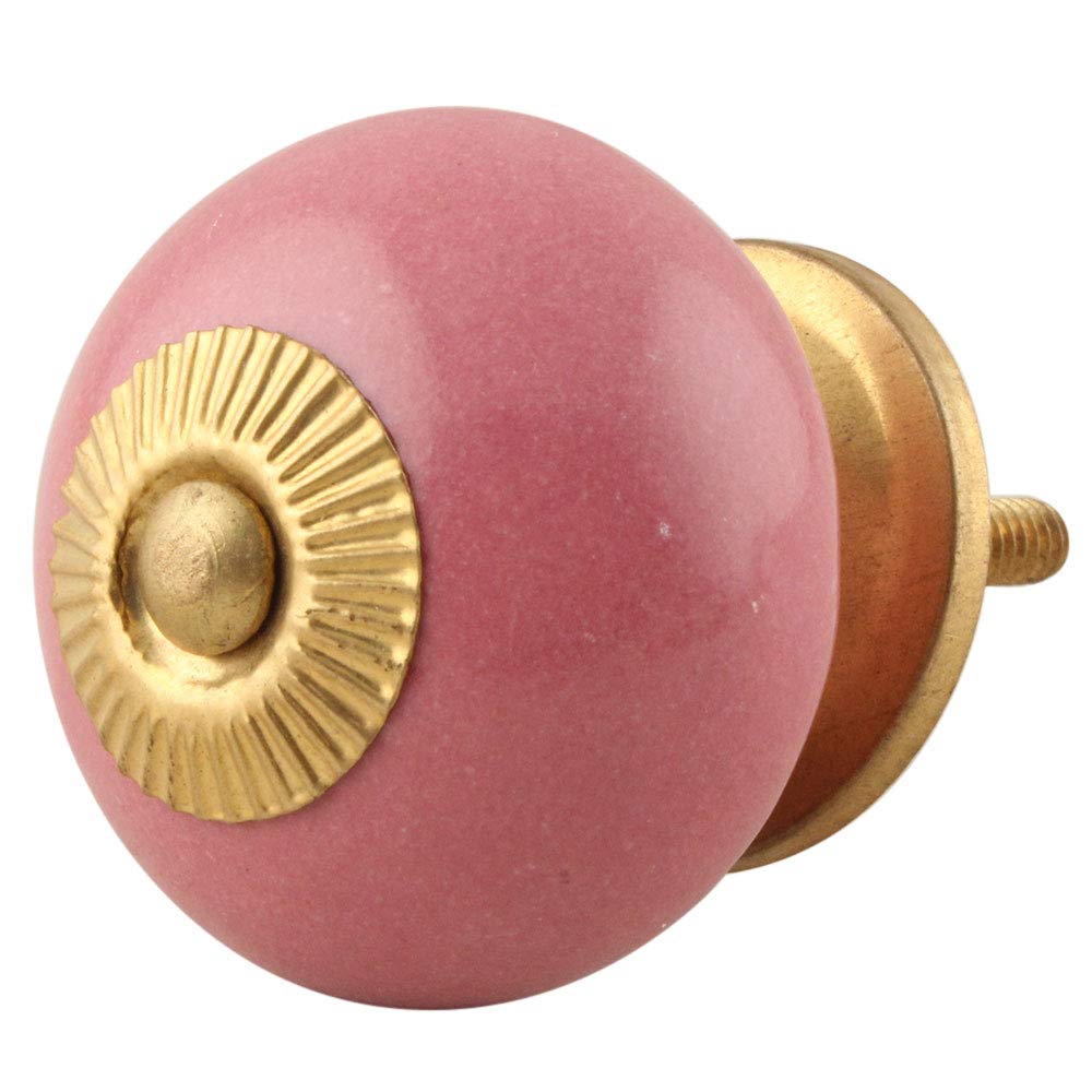 Qjaiune 2 Pomos De Cerámica Para Gabinetes De Color Rosa Claro, Pomos De Cajón En Forma