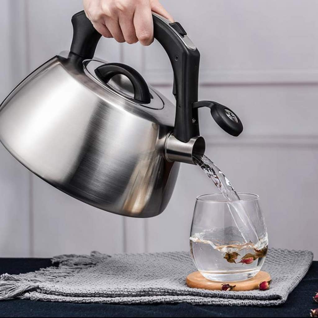 Gas Kettle, 3L Stainless Steel Pp Plastic Handle Stove Or Electric Stove Coffee Maker Outdoor Camping Home Kitchen Whistling Kettle Induction Cooker Whistle Teapot