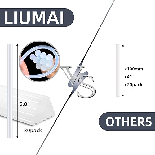 Miniatura 6 de Pistola de pegamento, kit de pistola de pegamento caliente con 30 barras de pegamento, mini pistola de pegamento termofusible para manualidades